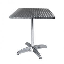 ALU10 -Table De Terrasse en Alu/Inox Carrée