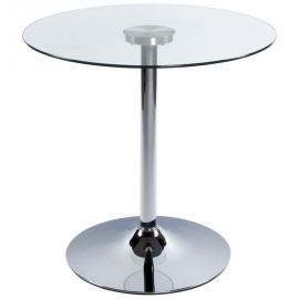 Table basse de Restaurant design ronde - VERRE - table d'apoint verre et métal