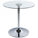 Table basse de Restaurant design ronde - VERRE - table d'apoint verre et métal