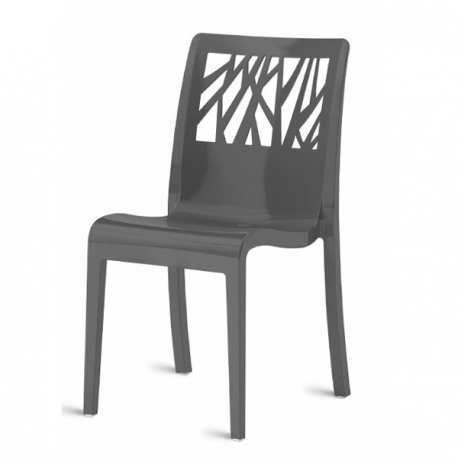 Chaise design coque polypropylène gris anthracite plusieurs coloris