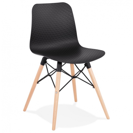 Chaise design scandinave coque plastique noir - Plusieurs coloris
