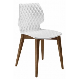 Chaise design bois et pvc blanc ORIGAMI 105