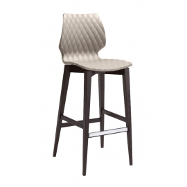  Tabouret de Bar Design taupe Polypropylène et bois ORIGAMI 505